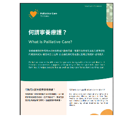 CHINESE TRADITIONAL FLYER - What is palliative care?