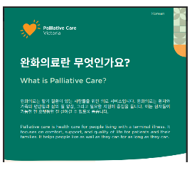 KOREAN FLYER - What is palliative care?